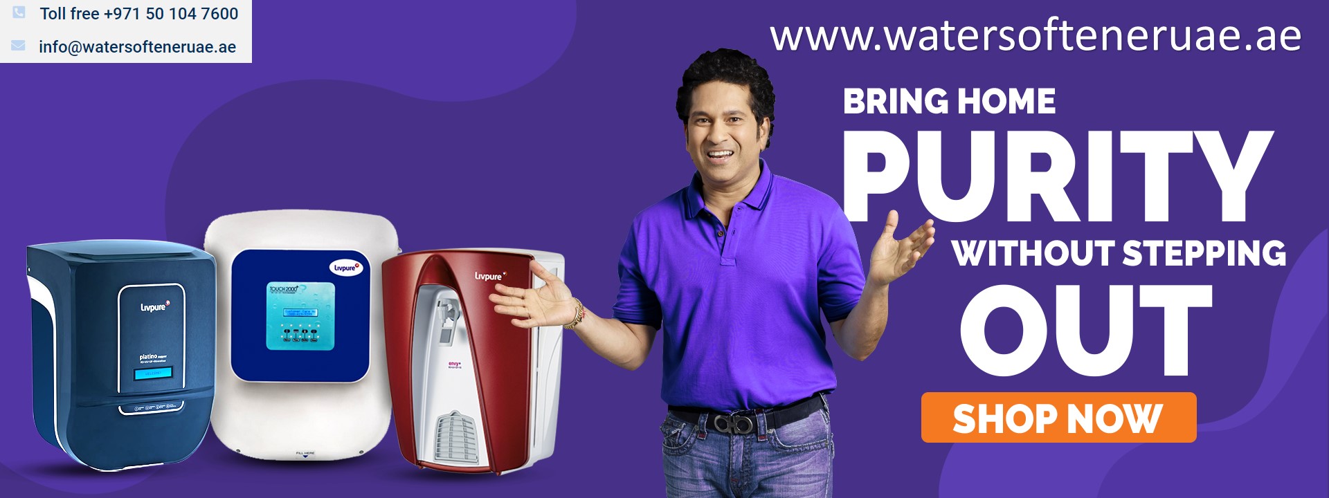 live pure water purifier in Dubai